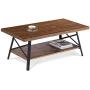 Olee Sleep 46'' Cocktail Wood & Metal Legs Coffee Table, Rustic Brown