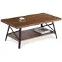 Olee Sleep 46'' Cocktail Wood & Metal Legs Coffee Table, Rustic Brown