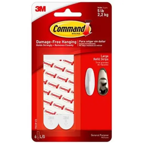 Command Replacement Strips, Re-Hang Indoor Hooks, White, 6-Strips (17023P-ES) Command Replacement Strips, Re-Hang Indoor Hooks, White, 6-Strips (17023P-ES)