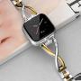 Wearlizer Metal Replacement for Fitbit Versa/Versa 2 /Versa Lite/Versa SE Bands for Women Rose Gold Silver Black Small Large (Gold + Silver)