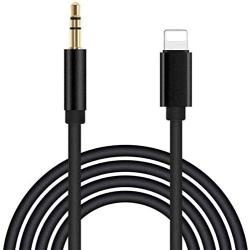 [Apple MFi Certified] Aux Cord for iPhone, Lightning to 3.5mm Aux Cable for Car Compatible with iPhone 11/11 Pro/XS/XR/X/8/7/6/iPad/iPod to Car/Home Stereo, Speaker, Headphone (3.3FT, Black)