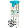 Nostalgia Inch Tall Snow Cone Cart, Metal Scoop Makes 48 Icy Treats, Includes Storage Compartment, Wheels For Easy Mobility – White/Blue