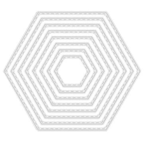 BUZHI 8 Pieces Hexagon Background Cutting Dies Metal Hexagon Die Embossing Stencils for Thanksgiving Christmas Greeting Card Paper DIY Craft Decoration