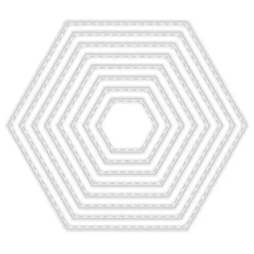 BUZHI 8 Pieces Hexagon Background Cutting Dies Metal Hexagon Die Embossing Stencils for Thanksgiving Christmas Greeting Card Paper DIY Craft Decoration