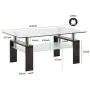 Depointer Life Glass Coffee Table, Rectangle Coffee Table for Living Room Modern Side Coffee Table with Lower Shelf,Perfect for Living Room Conversation Leisure Occasions, Metal Leg,Brown Depointer Life Glass Coffee Table, Rectangle Coffee Table for Living Room Modern Side Coffee Table with Lower Shelf,Perfect for Living Room Conversation Leisure Occasions, Metal Leg,Brown