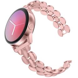 TOTOUTHS Compatible with Samsung Galaxy 42mm/Galaxy Watch 3 41mm Band Women Bracelet Replacement Galaxy Active 40mm/Gear S2 Classic/Gear Sport Metal Strap Wristband 20mm (Galaxy Active 2 Rose Gold)