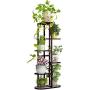 Moutik Garden Display Planter Stand:Metal Rack 6 Tier 7 Potted Multiple Shelving Unit Pot Hold Living Room Plant Stand for Patio Garden Balcony Standing Indoor Outdoor Bronze