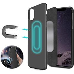 Magnetic Case for iPhone 11 Pro,[Support Magnetic Car Mount][Invisible Built-in Metal Plate] Magnet Case Ultra Thin Soft TPU Shockproof Anti-Scratch Protector Cover for iPhone 11 Pro, Black