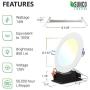 Sunco Lighting 16 Pack 6 Inch Slim LED Downlight with Junction Box, Select from 5 Colors (2700k/3000k/3500k/4000k/5000k), 14W=100W, 850 LM, Dimmable, Selectable Recessed Fixture, IC Rated - UL
