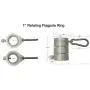 Aluminum Metal 1” Silver Rotating Flag Mounting Rings Long