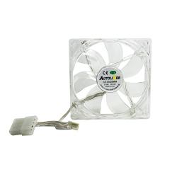 Autolizer Sleeve Bearing 120mm Silent Cooling Fan for Computer PC Cases, CPU Coolers, and Radiators - High Airflow, Quite, and Transparent Clear (RGB Quad 4-LEDs) - 2 Years Warranty