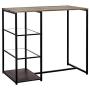VECELO 3-Piece Pub Dining Set Counter Height Breakfast Table with Cushion Stools, Black