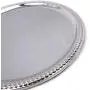Maro Megastore (Pack of 4) 14-Inch Traditional Round Floral Pattern Engraved Catering Chrome Plated Serving Tray Mirror Plate Silver Metal Platter Tableware Wedding Birthday (Extra Large) T139-14-4pk