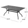 Christopher Knight Home Cayman Outdoor 6-Seater Cast Aluminum Dining Set, 7-Pcs Set, Black Sand