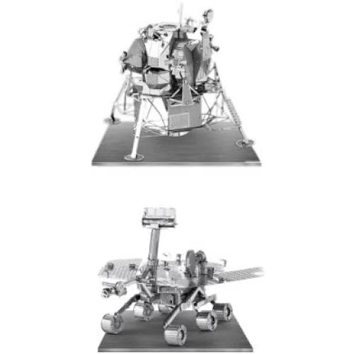 Metal Earth 3D Laser Models Spacecraft Set of 2 - Mars Rover, Apollo Lunar Module Metal Earth 3D Laser Models Spacecraft Set of 2 - Mars Rover, Apollo Lunar Module
