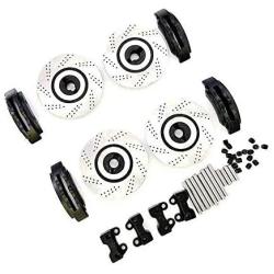 LAFEINA 4 PCS/Set Metal Front Rear Brake Discs Kit with Calipers for 1/10 Traxxas TRX4 TRX6 RC Crawler Car Upgrade Parts Accessories (Black)