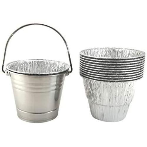 BIG PART Stainless Steel Grease Bucket with 12-Pack Drip Bucket Insert Replacement for Green Mountain Grills,Daniel Boone/Jim Bowie Choice and Prime Grill