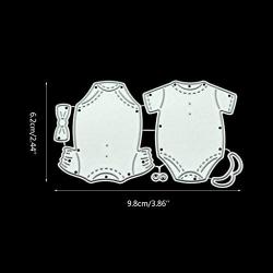 BUZHI 2 Pieces Cutting Dies Metal Baby Clothes Die Embossing Stencils for Baby Shower Invitation Card Paper DIY Craft Decoration