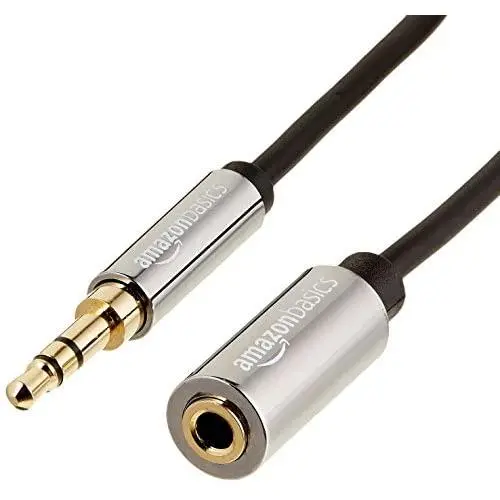 Amazon Basics 3.5mm Male to Female Stereo Audio Extension Adapter Cable - 6 Feet Amazon Basics 3.5mm Male to Female Stereo Audio Extension Adapter Cable - 6 Feet