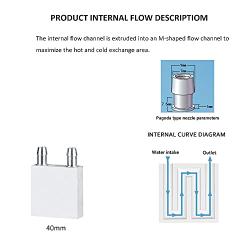 ClYXGS Aluminum Water Cooling Block, Liquid Cold Water Plate Heat Sink Water-Cooled Exchanger Head semiconductor Refrigeration Sheet CPU Graphics Radiator Heatsink Endothermic Head (40 x 40 x 12mm)