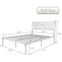 Amolife Full Size Bed Frame with Rivet Industrial Headboard,Heavy Duty Metal Platform Bed Frame with Strong Slat Supports,Mattress Foundation,Snow Brown