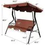 Tangkula 3 Seater Canopy Swing, Outdoor Patio Swing with Cushioned Steel Frame,Glider Swing Bench for Garden Backyard Porch (Coffee) Tangkula 3 Seater Canopy Swing, Outdoor Patio Swing with Cushioned Steel Frame,Glider Swing Bench for Garden Backyard Porch (Coffee)