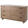 South Shore Fynn 6-Drawer Double Dresser, Rustic Oak with Metal Handles