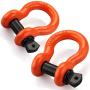 LIBERRWAY Shackles 3/4'' (2 Pack) D Ring Shackle Rugged Off Road Shackles 28.5 Ton (57,000 lbs) Maximum Break Strength with 7/8 Pin Heavy Duty D Ring for Vehicle Recovery, Orange