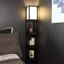 Brightech Maxwell Drawer Edition - Shelf & LED Floor Lamp Combination - Narrow Nightstand with Light Attached - Tower End or Side Table for Office & Bedroom - Black Brightech Maxwell Drawer Edition - Shelf & LED Floor Lamp Combination - Narrow Nightstand with Light Attached - Tower End or Side Table for Office & Bedroom - Black