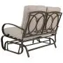Patio Glider Bench Loveseat Outdoor Cushioed 2 Person Rocking Seating Patio Swing Chair, Beige