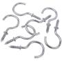 BronaGrand 50 Pieces Metal Screw-in Ceiling Hooks Cup Hook,Screw Hanger for Hanging Plants Mugs Kitchen Utensils Wind Chimes 1-1/4''(Silver)