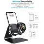 Apple Watch Stand, OMOTON 2 in 1 Universal Desktop Stand Holder for iPhone and Apple Watch Series 6/5/4/3/2/1 and Apple Watch SE (Both 38mm/40mm/42mm/44mm) (Black)