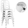 Yaheetech Metal Dining Chairs Indoor/Outdoor Coffee Kitchen Chairs Stackable Chic Dining Bistro Cafe Side Chairs Set of 4, Distressed White