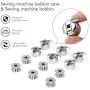 Magicfour Bobbin Case, 6 Pack Stainless Steel Sewing Machine Bobbin Case and 6 Pack Sewing Machine Bobbins Sewing Machine Accessories Part for Front Loading 15 Class Machines