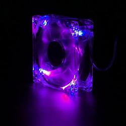 Autolizer Sleeve Bearing 120mm Silent Cooling Fan for Computer PC Cases, CPU Coolers, and Radiators - High Airflow, Quite, and Transparent Clear (Purple Quad 4-LEDs) - 2 Years Warranty