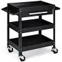 Goplus Service Tool Cart Tool Organizers, 330 LBS Capacity 3-Tray Rolling Utility Cart Trolley with Drawer, Industrial Commercial Service Cart, Mobile Storage Cabinet Organizer Dollies, Black Goplus Service Tool Cart Tool Organizers, 330 LBS Capacity 3-Tray Rolling Utility Cart Trolley with Drawer, Industrial Commercial Service Cart, Mobile Storage Cabinet Organizer Dollies, Black