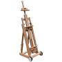 Creative Mark Mirage Studio Artist Easel for Canvas to 71'' High, Fully Adjustable from Horizontal to Vertical, Rolling Wheels - Natural Elm Wood