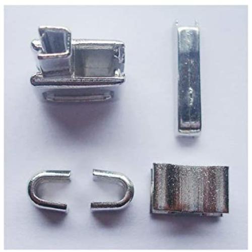 2 sets silver #10 metal zipper head box zipper sliders retainer insertion pin easy for zipper repair,Zipper Repair Kit (#10)