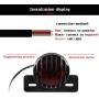 Yifengshun Motorcycle Harley Cruise Prince Car Modified Retro Fence LED Tail Light Brake Light 12V Running Driving Lights License Plate Light Black Round Metal Bracket