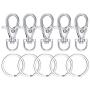 JEWMAY Metal Swivel Lanyard Snap Hook with Key Rings Keychain Hooks for Lanyard Key Rings Crafting