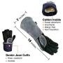 WZQH 16 Inches,932℉,Leather Forge Welding Gloves, with Kevlar Stitching Heat/Fire Resistant,Mitts for BBQ,Oven,Grill,Fireplace,Tig,Mig,Baking,Furnace,Stove,Pot Holder,Animal Handling Glove.Black-Gray