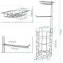 TomCare Toilet Paper Holder Toilet Paper Stand with 4 Raised Feet Metal Bathroom Accessories Tissue Paper Dispenser Free Standing Toilet Paper Roll with Storage Shelf Bathroom Storage Organization