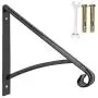 Atemou Single Step Handrail,Black Handrail Railings 1 Step Handrail Metal Wrought Iron Handrail, Handrail Railings for Steps Porch Single Step handrail