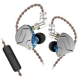 KZ ZSN Pro 1BA+1DD Hybrid in Ear Earphones Monitor Running Sports Headphones HiFi Bass Metal Wired Earbuds (with Mic, Blue)