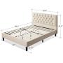 ZINUS Misty Upholstered Platform Bed Frame / Mattress Foundation / Wood Slat Support / No Box Spring Needed / Easy Assembly, Taupe, Queen