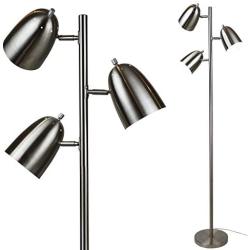 LOFT 3 Light Floor Lamp with Adjustable Reading Lights by Lightaccents - Tree Style Standing Lamp with Adjustable Lights - Floor Standing Pole Light - Living Room Lamp Brushed Nickel Finish