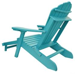 Outer Banks Deluxe Oversized Poly Lumber Folding Adirondack Chair with Integrated Footrest (Birchwood) …