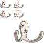 Franklin Brass FBDPRH5-MN-C Double Prong Robe Hook, 5-Pack, Matte Nickel, 5 Count