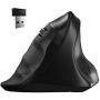 Nuklz N Ergonomic Vertical Wireless Mouse | Natural Hand Position Helps Reduce Hand, Wrist & Arm Pain | USB Dongle with Adjustable DPI & Next/Previous Buttons | Optical Mouse Perfect for Office Work
