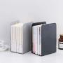 IEEK 4 Pairs/8 Pieces Book Ends Metal Bookends for Shelves, Heavy Duty Book Ends and Desktop Organizer Book Stopper for Heavy Books/Magazines/DVDs, 8” x 5.3” x 4”,Black and Grey